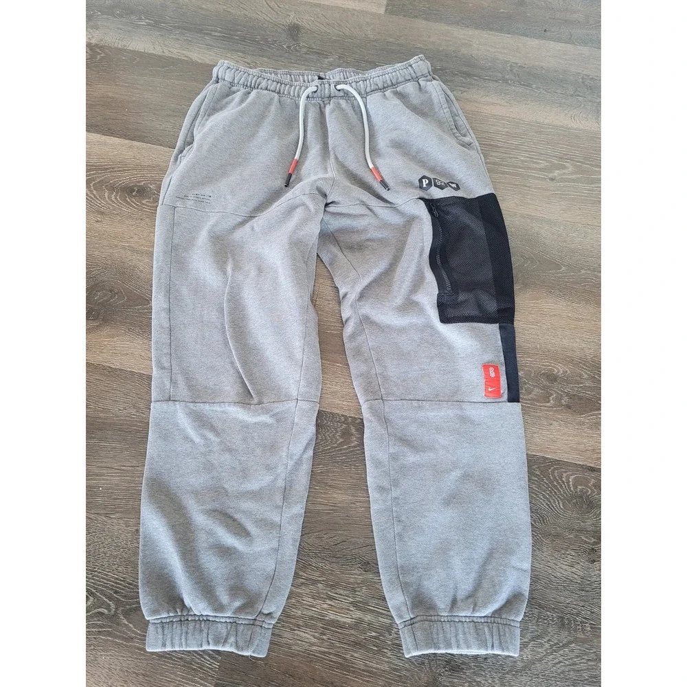 Nike Kyrie Irving Sweatpants Gray Mesh Pocket Drawstring Basketball Boys #9